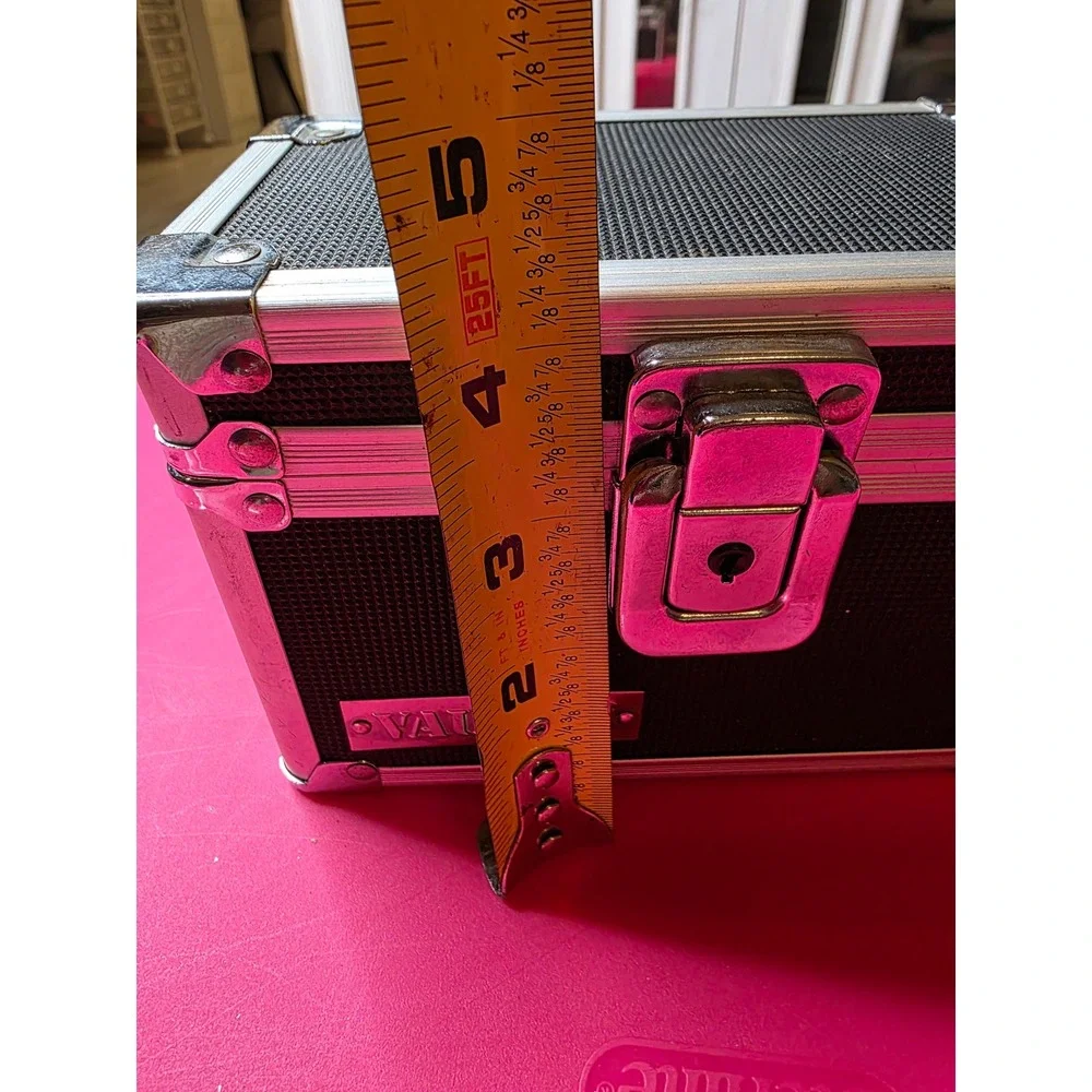Vaultz Mini‎ Locking Storage Box Black Chrome Security Case Key Lock VZ01002